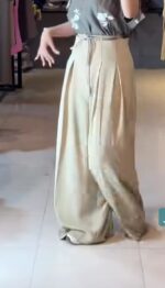 شلوار فول بگ دو پیلی بند دار کد ۱۰۰4 - تصویر 3