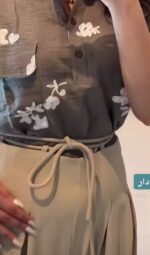 شلوار فول بگ دو پیلی بند دار کد ۱۰۰4 - تصویر 4