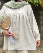 شومیز چین دار کد 1018 - تصویر 3