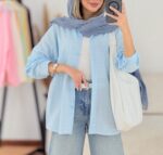 شومیز حلقه استین طرح مردانه ساده کد ۱۰۵۵ - تصویر 4
