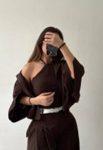 ست اورال اویز گردن با شلوار فول بگ کد 1087 - تصویر 7
