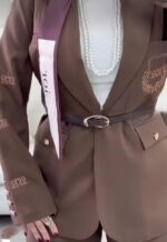 کت دوخت درشت نمادار  و شلوار کد 1079 - تصویر 2