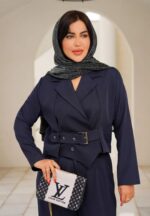 کت کراپ یقه انگلیسی طرح جلیقه کد ۱۰۷۵ - تصویر 4